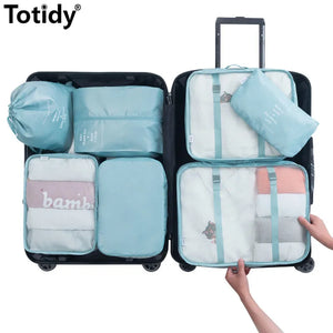 6/7Pcs/Set Baggage Packing Cube Travel Bags Large Partition Pouch
