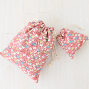 Casual Women Cotton Drawstring Shopping Bag Eco Reusable Grocery Storage