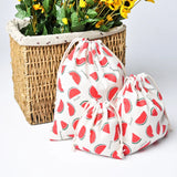 Casual Women Cotton Drawstring Shopping Bag Eco Reusable Grocery Storage