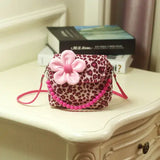 Girls Plush Crossbody Bag Bead Chain Flower Princess Handbag Purse