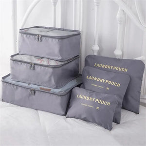 6 Pcs Waterproof Travel Packing Cubes Large Capacity Clothing Organize Bag