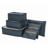 6 Pcs Waterproof Travel Packing Cubes Large Capacity Clothing Organize Bag