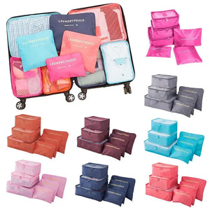 6 Pcs Waterproof Travel Packing Cubes Large Capacity Clothing Organize Bag