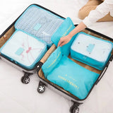 6 Pcs Waterproof Travel Packing Cubes Large Capacity Clothing Organize Bag