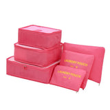 6 Pcs Waterproof Travel Packing Cubes Large Capacity Clothing Organize Bag