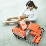6-Piece Travel Organizer Storage Bags Set Zipper Clothing Pouch Carry Case