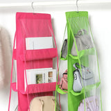 6 Pocket Foldable Hanging Bag 3 Layers Folding Shelf Bag Purse Handbag Organizer