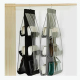 6 Pocket Foldable Hanging Bag 3 Layers Folding Shelf Bag Purse Handbag Organizer