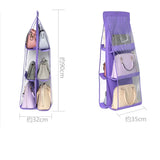 6 Pocket Foldable Hanging Bag 3 Layers Folding Shelf Bag Purse Handbag Organizer