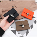 Cow Leather Short Wallet Women's Folding Multi-card Capacity Zero Wallet