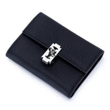 Cow Leather Short Wallet Women's Folding Multi-card Capacity Zero Wallet