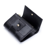 Sheepskin Woven Women's Leather Wallet Large Capacity Short Wallet