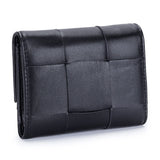 Sheepskin Woven Women's Leather Wallet Large Capacity Short Wallet