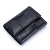 Sheepskin Woven Women's Leather Wallet Large Capacity Short Wallet