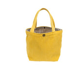 63HC Corduroy Lunch Bag Reusable Picnic Bucket Bags Casual Tote Female