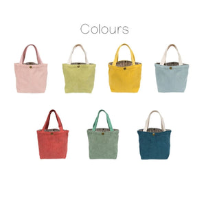 63HC Corduroy Lunch Bag Reusable Picnic Bucket Bags Casual Tote Female