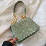 63HC Small Square Crossbody Bag for Women PU Leather Flap Messenger Bag