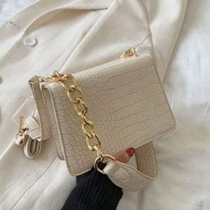 63HC Small Square Crossbody Bag for Women PU Leather Flap Messenger Bag