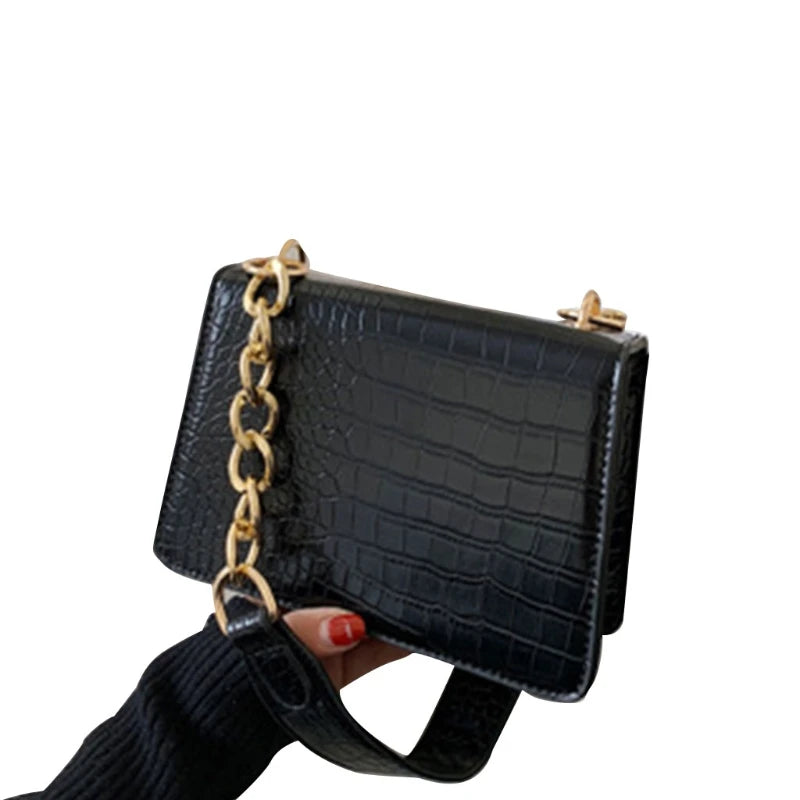 63HC Small Square Crossbody Bag for Women PU Leather Flap Messenger Bag