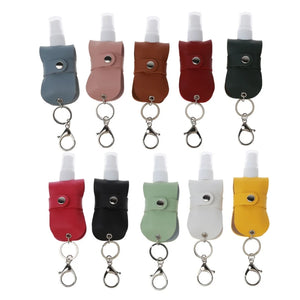 50ml Squeeze Spray Bottle Travel Refillable Leakproof with Keychain Holder