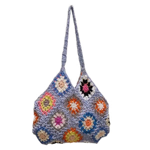 63HC Women Knitted Retro Handbag Bohemia Style Casual Tote