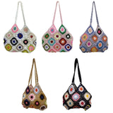 63HC Women Knitted Retro Handbag Bohemia Style Casual Tote