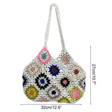63HC Women Knitted Retro Handbag Bohemia Style Casual Tote