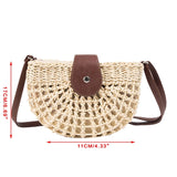 Straw Crossbody Bag with Adjustable Strap Bohemian Clutch
