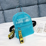 6PCS Mini Girls Backpack Transparent PVC School Travel Bag Mochila Feminina