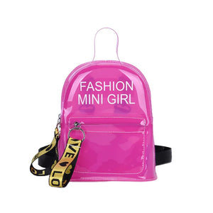 6PCS Mini Girls Backpack Transparent PVC School Travel Bag Mochila Feminina