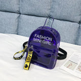 6PCS Mini Girls Backpack Transparent PVC School Travel Bag Mochila Feminina