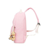 6Pcs/Sets Cartoon School Backpack Canvas Bag Teenage Students Large Schoolbag