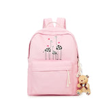 6Pcs/Sets Cartoon School Backpack Canvas Bag Teenage Students Large Schoolbag