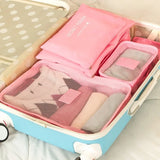 6Pcs Waterproof Travel Bags Clothes Luggage Organizer Pouch Packing