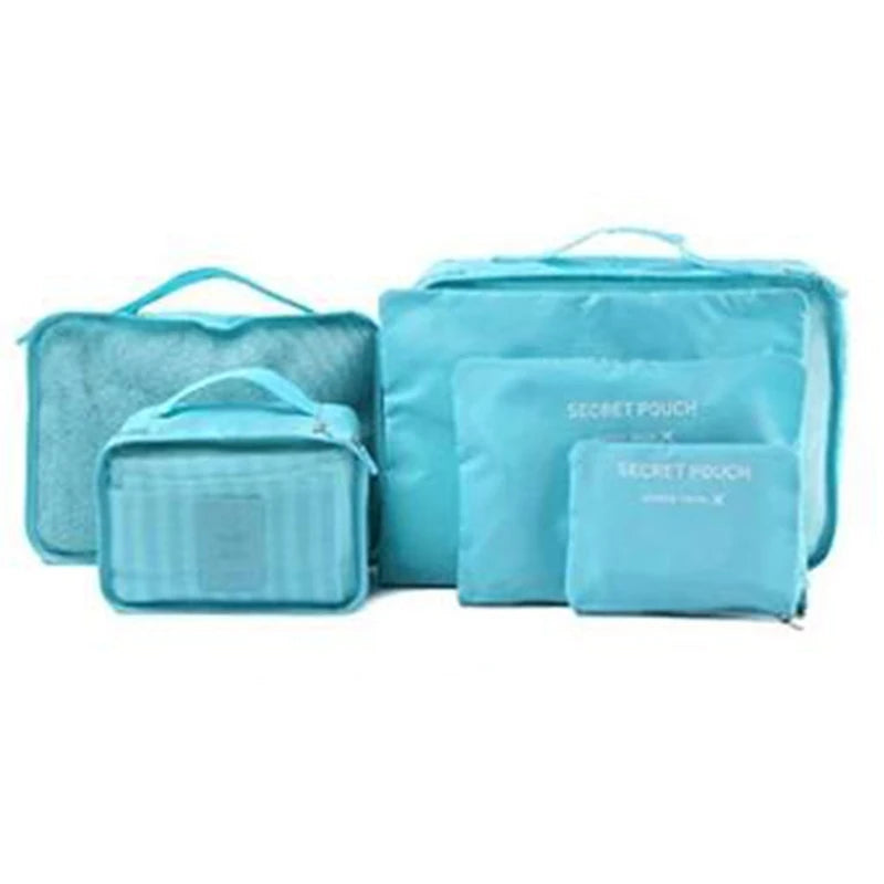 6Pcs Waterproof Travel Clothes Storage Bags Luggage Organizer Pouch