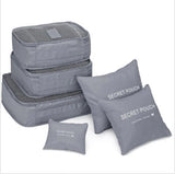 6Pcs Waterproof Travel Clothes Storage Bags Luggage Organizer Pouch