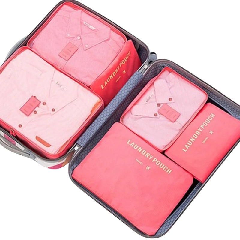 6Pcs/set Waterproof Travel Organizer Bags Clothes Packing Accessories