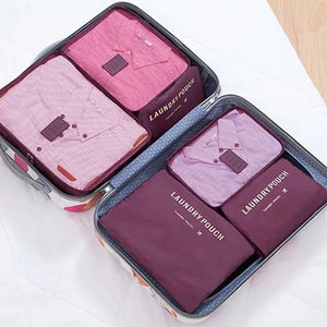 6Pcs Travel Organizer Bags Waterproof Packing Clothes Accessories