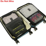 6pcs Travel Organizer Bag Waterproof Packing Organizer Travel Bags