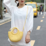 Woven Crossbody Straw Bag Summer Beach Vacation Bag