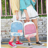 Clear Women Backpack Japanese School Bag Teenage Girls Bookbag Bow