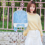 Clear Women Backpack Japanese School Bag Teenage Girls Bookbag Bow