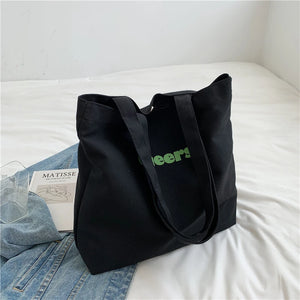 7 Colors Shoulder Bags Women Letter Style Large Capacity Canvas