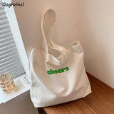 7 Colors Shoulder Bags Women Letter Style Large Capacity Canvas