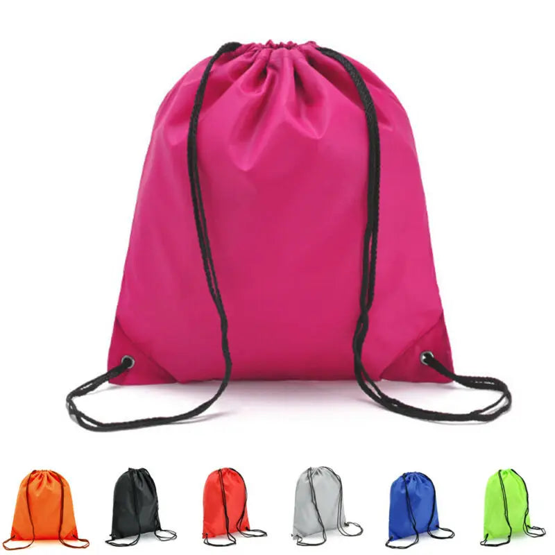 7 Colors Drawstring Bags Sports Waterproof Backpack Gray Fluorescent Green