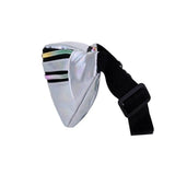 Glossy Laser Zipper Waist Pack Crossbody Bag