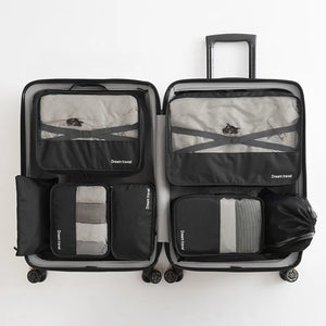 7PCS Cube Travel Accessories Waterproof Bags Mesh Bag In Pouch Luggage Organizer