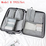 7PCS Cube Travel Accessories Waterproof Bags Mesh Bag In Pouch Luggage Organizer