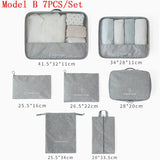 7PCS Cube Travel Accessories Waterproof Bags Mesh Bag In Pouch Luggage Organizer