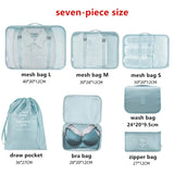 7Pcs Travel Clothes Classification Storage Bag Packing Cube Organizer Pouch